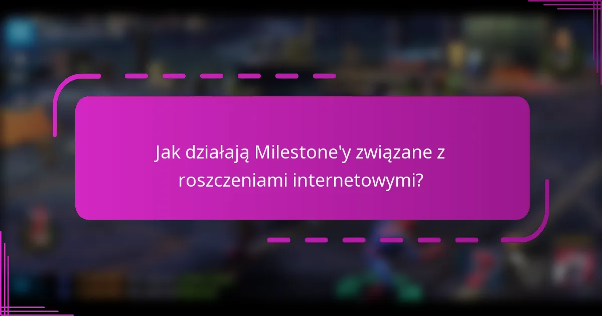 Jak działają Milestone'y związane z roszczeniami internetowymi?