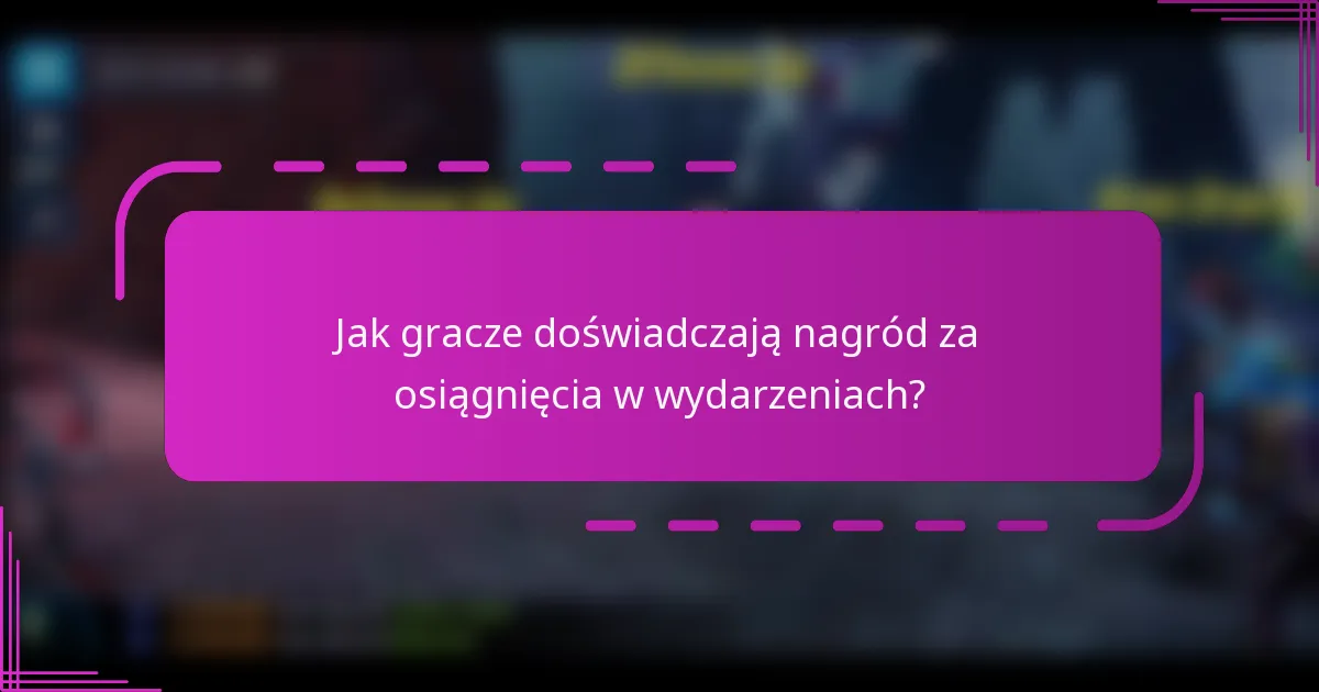 Jak gracze doświadczają nagród za osiągnięcia w wydarzeniach?