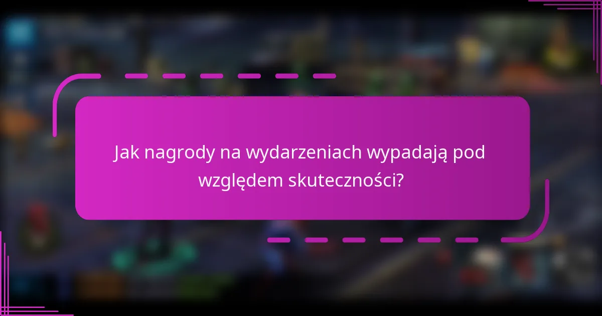 Jak nagrody na wydarzeniach wypadają pod względem skuteczności?