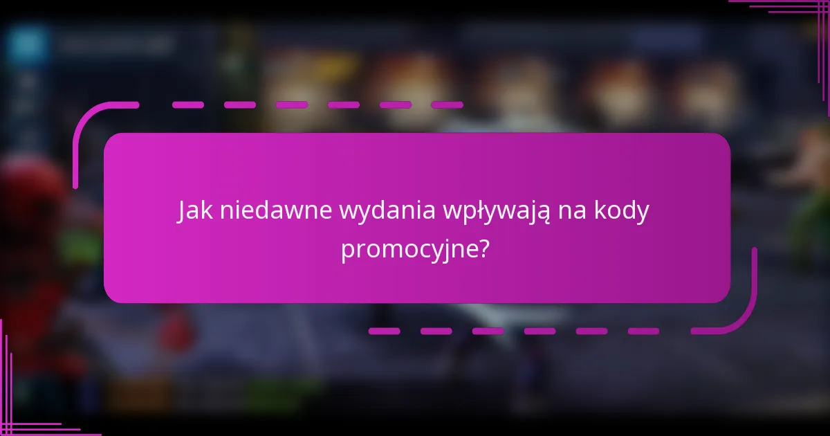 Jak niedawne wydania wpływają na kody promocyjne?