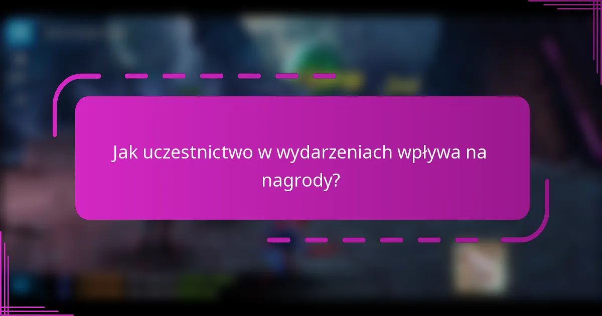 Jak uczestnictwo w wydarzeniach wpływa na nagrody?