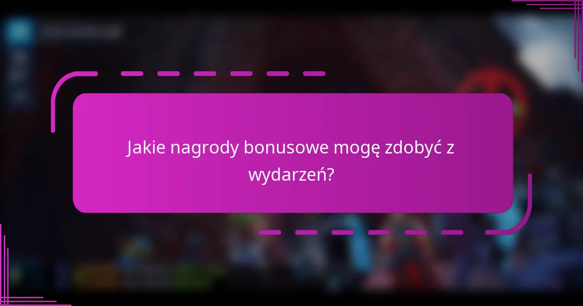 Jakie nagrody bonusowe mogę zdobyć z wydarzeń?