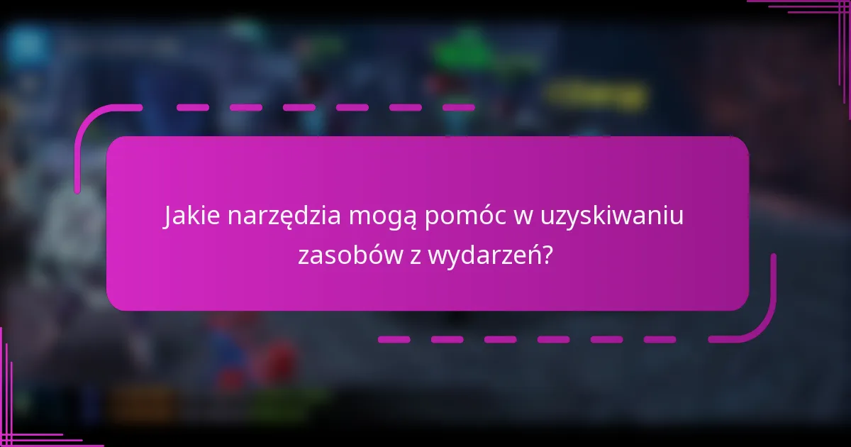 Jakie narzędzia mogą pomóc w uzyskiwaniu zasobów z wydarzeń?