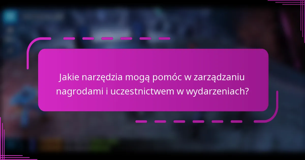 Jakie narzędzia mogą pomóc w zarządzaniu nagrodami i uczestnictwem w wydarzeniach?