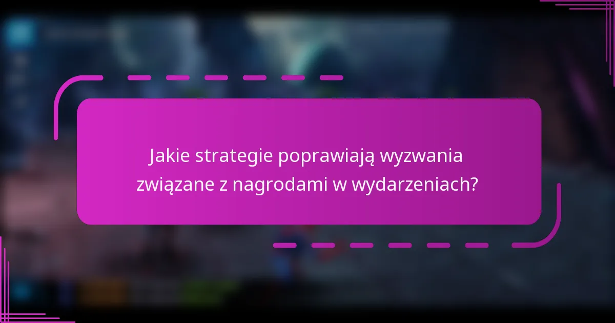 Jakie strategie poprawiają wyzwania związane z nagrodami w wydarzeniach?