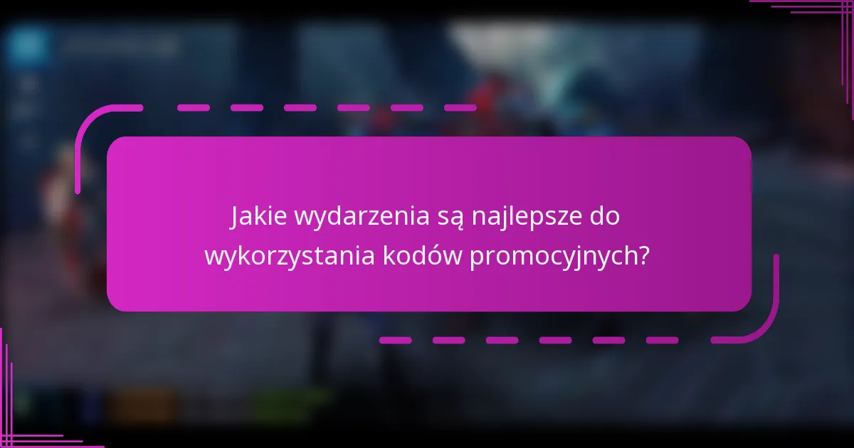 Jakie wydarzenia są najlepsze do wykorzystania kodów promocyjnych?