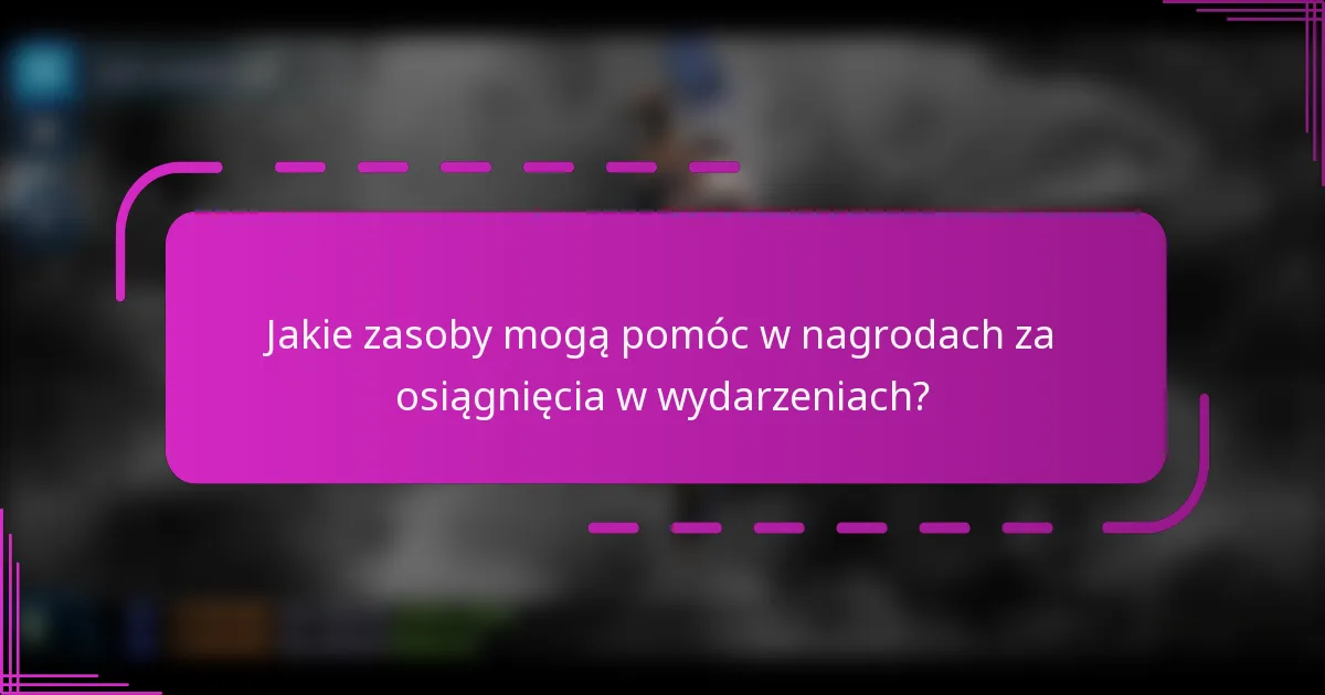 Jakie zasoby mogą pomóc w nagrodach za osiągnięcia w wydarzeniach?