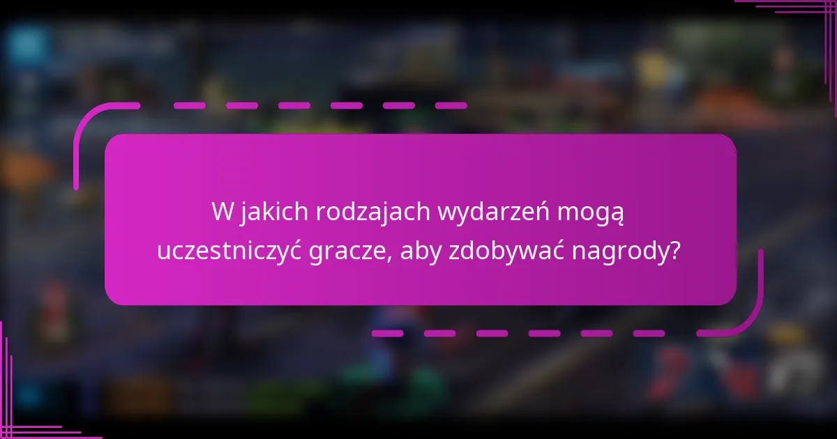 W jakich rodzajach wydarzeń mogą uczestniczyć gracze, aby zdobywać nagrody?